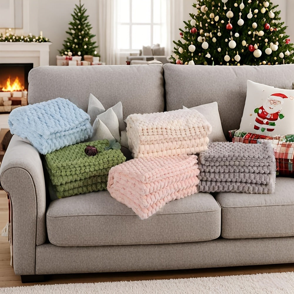 Quilted Flannel Throw Blanket – 180-200gsm Soft Warm All-Season Bed Cover, 17 Patterns, Rhinestone & Checker Designs, 2 Sizes