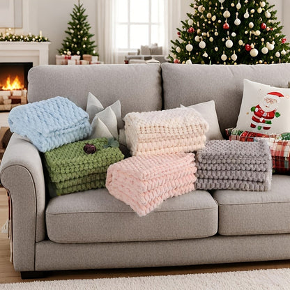 Quilted Flannel Throw Blanket – 180-200gsm Soft Warm All-Season Bed Cover, 17 Patterns, Rhinestone & Checker Designs, 2 Sizes