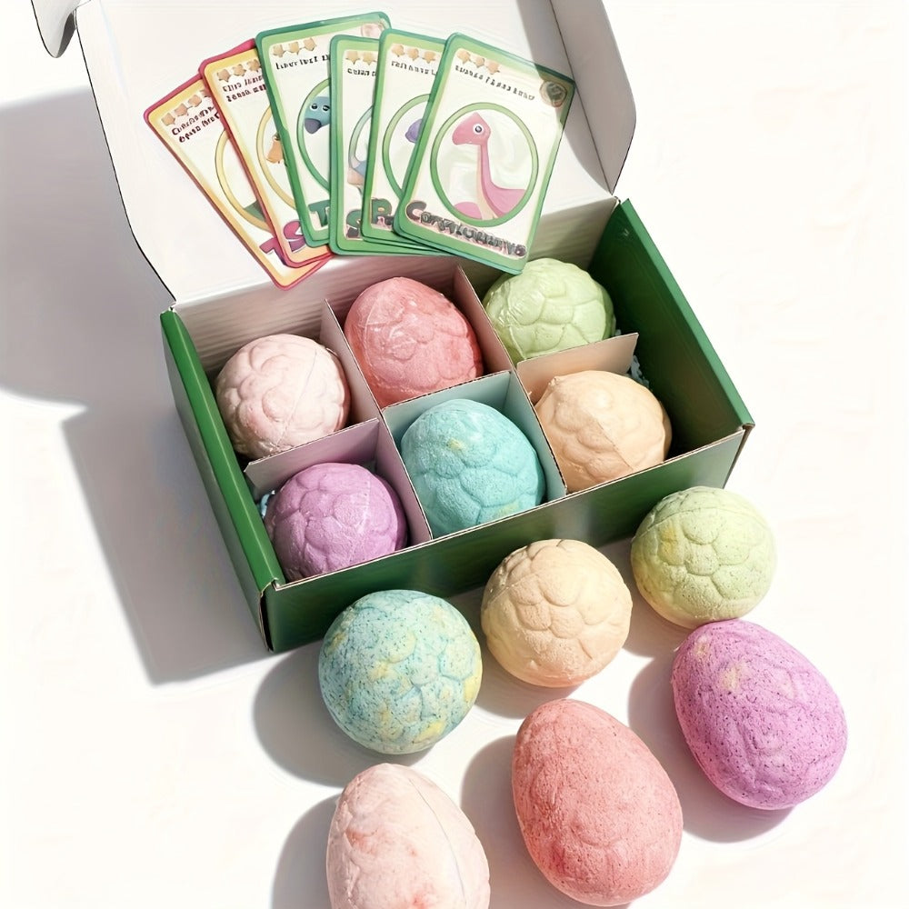 Dinosaur Bath Bombs for Kids with Hidden Toy Inside 6 Pack — Fizzy Colorful Bath Balls with Collectible Dino Surprise | Safe for Sensitive Skin | Fun Bath Gift for Boys & Girls Birthday Easter Holiday