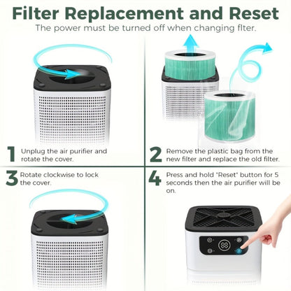 Air Purifier with HEPA Filter, Aroma Function, Quiet Sleep Mode and Compact White Room Design