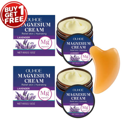 Body Cream OUHOE Magnesium Lavender 60g Jars in a Two-Piece Boxed Set for External Massage Use