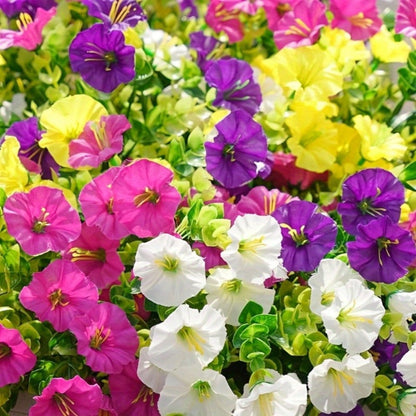 Artificial Flowers 10-Bundle Pink Morning Glory Set for Porch, Planter, Window Box and Home Decor