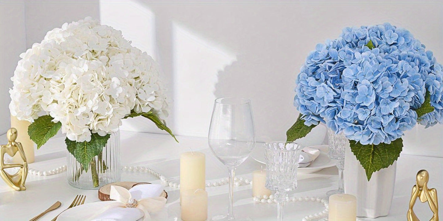 Real Touch Hydrangea Artificial Flowers 4/8pcs 21 Inch Full Latex Faux Hydrangea Stems for Wedding Table Centerpiece, Party Floral Arrangements, Home Vase Decor