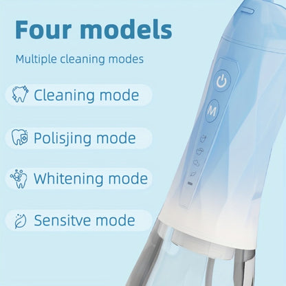 320ml USB-C Rechargeable Water Flosser with Four Nozzles, IPX7 Marking and Four Gradient Color Options