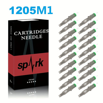 Tattoo Cartridge Needles 20pcs Disposable EO Sterilized 12 Series Round Liner Curved Magnum Flat Shader for Professional Body Art Tattoo Machine RL CM M1 RS