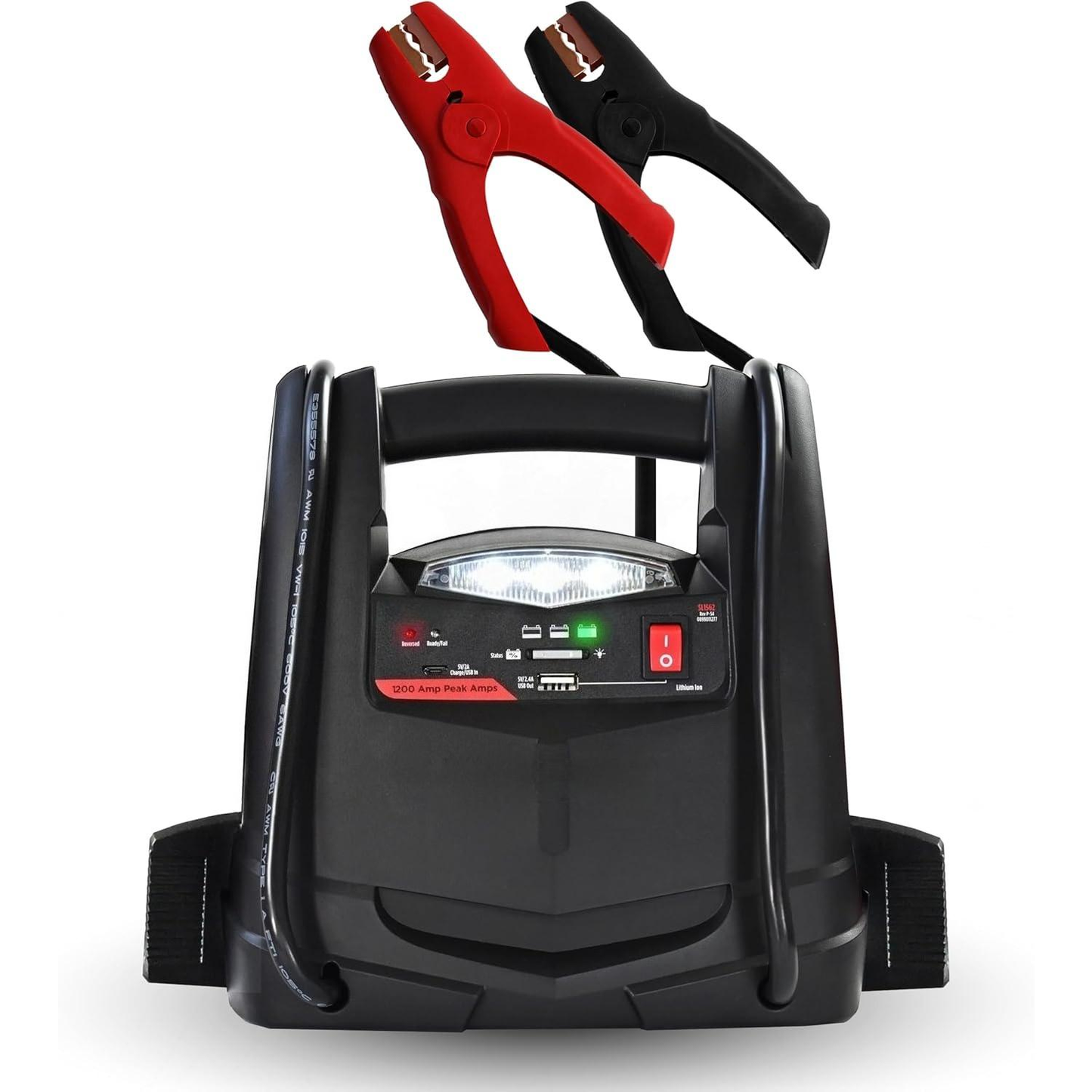 1200A Car Jump Starter and Power Station — 4-in-1 Solution, 150-PSI Air Compressor, 2.4A USB Charging: for 12V Sport, Automotive and Marine Batteries | Without Battery