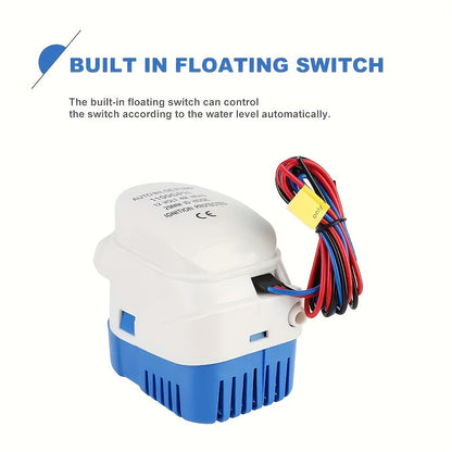 Submersible Bilge Pump 1100GPH 12V Water-Cooled Motor Dry Run Protection IP68 Marine Boat