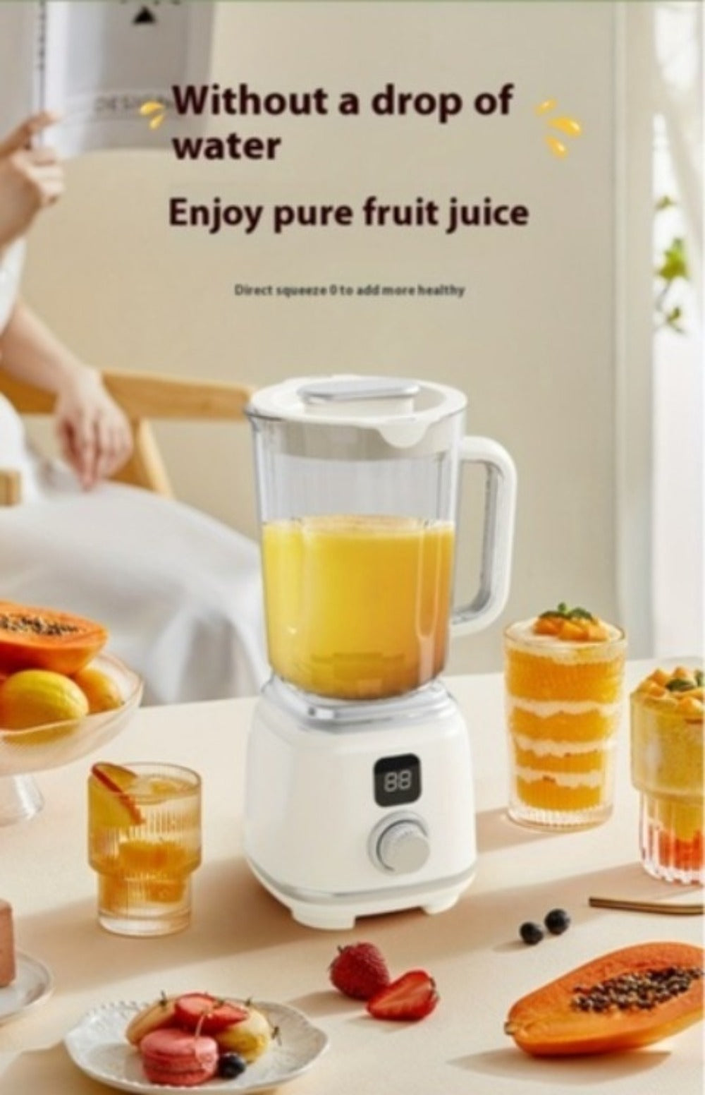 USB Rechargeable Portable Juicer Blender with Digital Display for Smoothies & Shakes | Home Office Travel