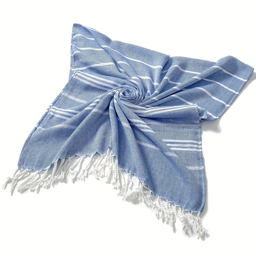 Striped Beach Towel in Ten Color Labels with 90 x 180 cm Source Size for Pool, Travel, Gym and Everyday Use