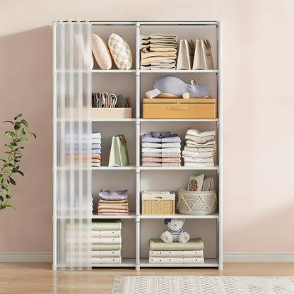 Clothing Rack Storage Organizer Single or Double Row, 15.75 or 31.5 Inch in Black or White
