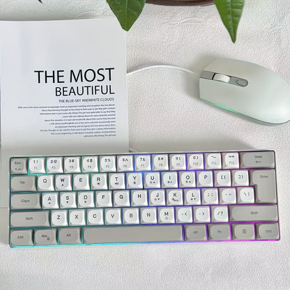 Compact Wired Gaming Keyboard in 61-Key and 68-Key Layouts with Ten Color and Mouse Options