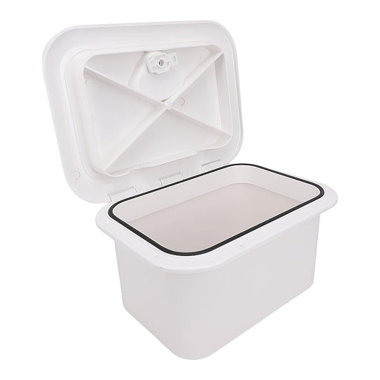 Waterproof Marine Storage Box – ABS Flush Mount Boat Console Organizer 14.76” x 10.63” x 6.89” | Sealed Lid Embedded Storage Container for Bait, Fishing Gear & Tools | Fits Yachts, Fishing Boats & Small Crafts