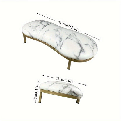 Curved Nail Salon Armrest with Golden-Color Base and Black, White or Pink Protected Checkout Options
