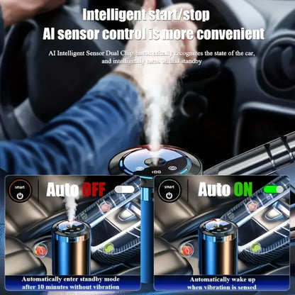 Car Aroma Diffuser - Smart In-Car Essential Oil Diffuser with Ambient RGB Light & Starlight Projection, Auto On/Off, Long-Lasting Natural Fragrance for Car, Home & Office (Gardenia or Cologne Scent)