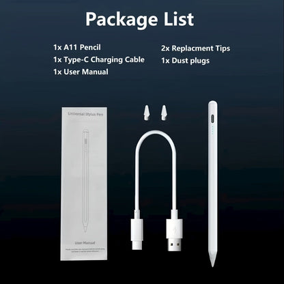 USB-C Rechargeable Stylus Pen with Top Power Button and Single-Pen, Two-Pen or Storage-Bag Bundle Options