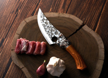 Multi-Piece Kitchen Knife Set with Stainless Steel Labels in Black Three-Piece or Brown Seven-Piece Options