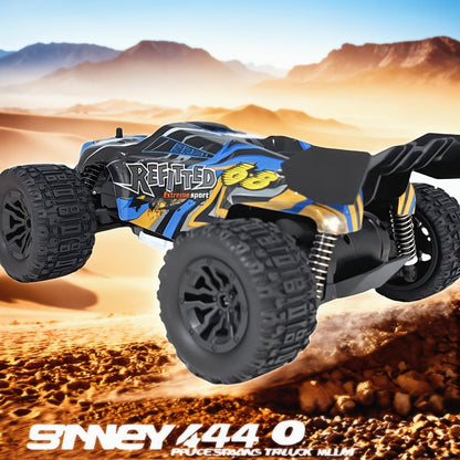 Remote Control Car, Red 4WD Monster Truck with 2.4GHz Control, Large Off-Road Tires and Four-Wheel Drive Layout