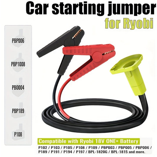 Jumper Cable Clamps Compatible with Ryobi 18V & Dewalt Battery | 5.9ft 12AWG Portable Jump Starter Booster Cables Automotive Battery Jumper Starter Kit for Car Jump Starting Power Tool Battery
