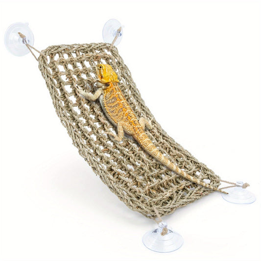 Reptile Hammock for Lizards – Large Bearded Dragon Hammock, Hanging Lizard Lounger for Tank, Chameleon Gecko Habitat Accessories, Reptile Tank Decor