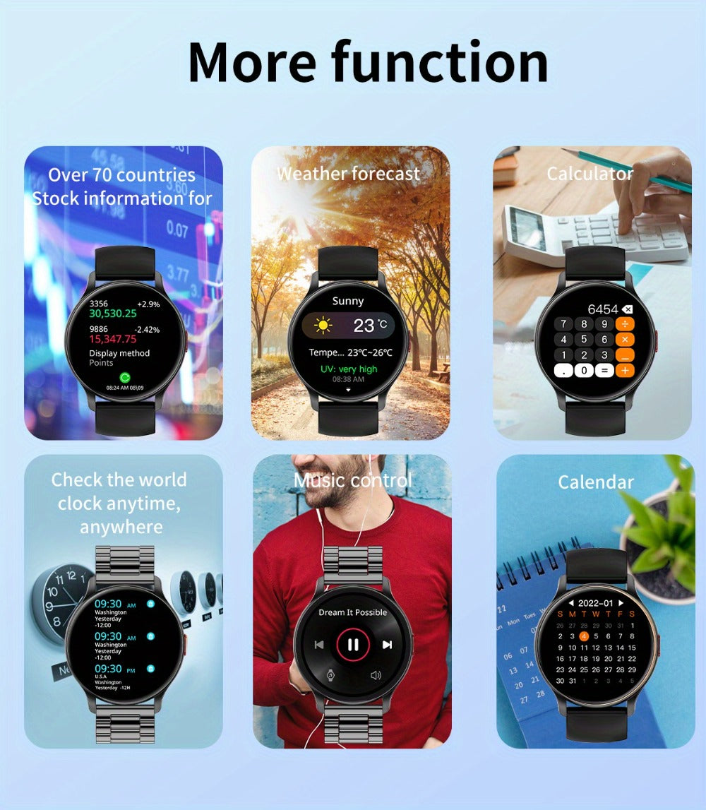Smartwatch – AMOLED for Men SENBONO 1.43" HD Bluetooth Calling, 100+ Sport Modes, DIY Custom Watch Face, Heart Rate Sleep Blood Oxygen…
