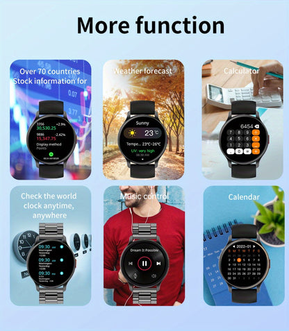 Smartwatch – AMOLED for Men SENBONO 1.43" HD Bluetooth Calling, 100+ Sport Modes, DIY Custom Watch Face, Heart Rate Sleep Blood Oxygen…