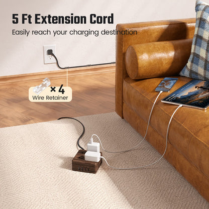 Widely Spaced Outlet Power Strip 8-in-1 with 4 AC Outlets & 4 Smart USB Ports, Surge Protector, 4ft Extension Cord, Portable Desktop Charging Station for Home, Office, Hotel, Dorm & RV – Multiple Colors