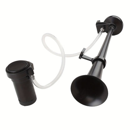 Air Horn Kit for Trucks – Super Loud 18" Single Trumpet Train Horn with Compressor, 12V/24V Universal Fit for Truck, Car, SUV, Jeep – Chrome & Black