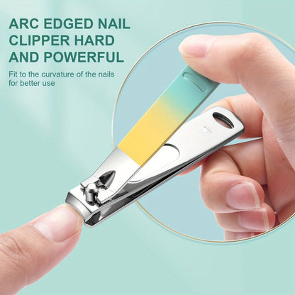 Manicure Pedicure Set 18 In 1 Professional Nail Clipper Kit - Stainless Steel Toe Nail Clippers Nail File Cuticle Pusher Cuticle Trimmer Portable Travel Case Nail Care Tools Gift for Women Men Seniors Family
