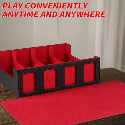 Four-Row Trading Card Storage Box with Display Windows, Four Colors and Pictured Divider Accessories
