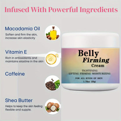 Body Cream 50g Jar with Caffeine Shea Butter Vitamin E and Macadamia Oil for External Belly Arm and Body Use