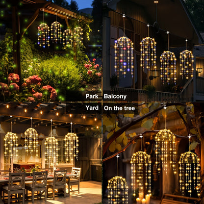 Solar Hanging Jellyfish Lights Outdoor 4 Pack for Garden, Pathway and Patio Lighting, with the Listed Configuration