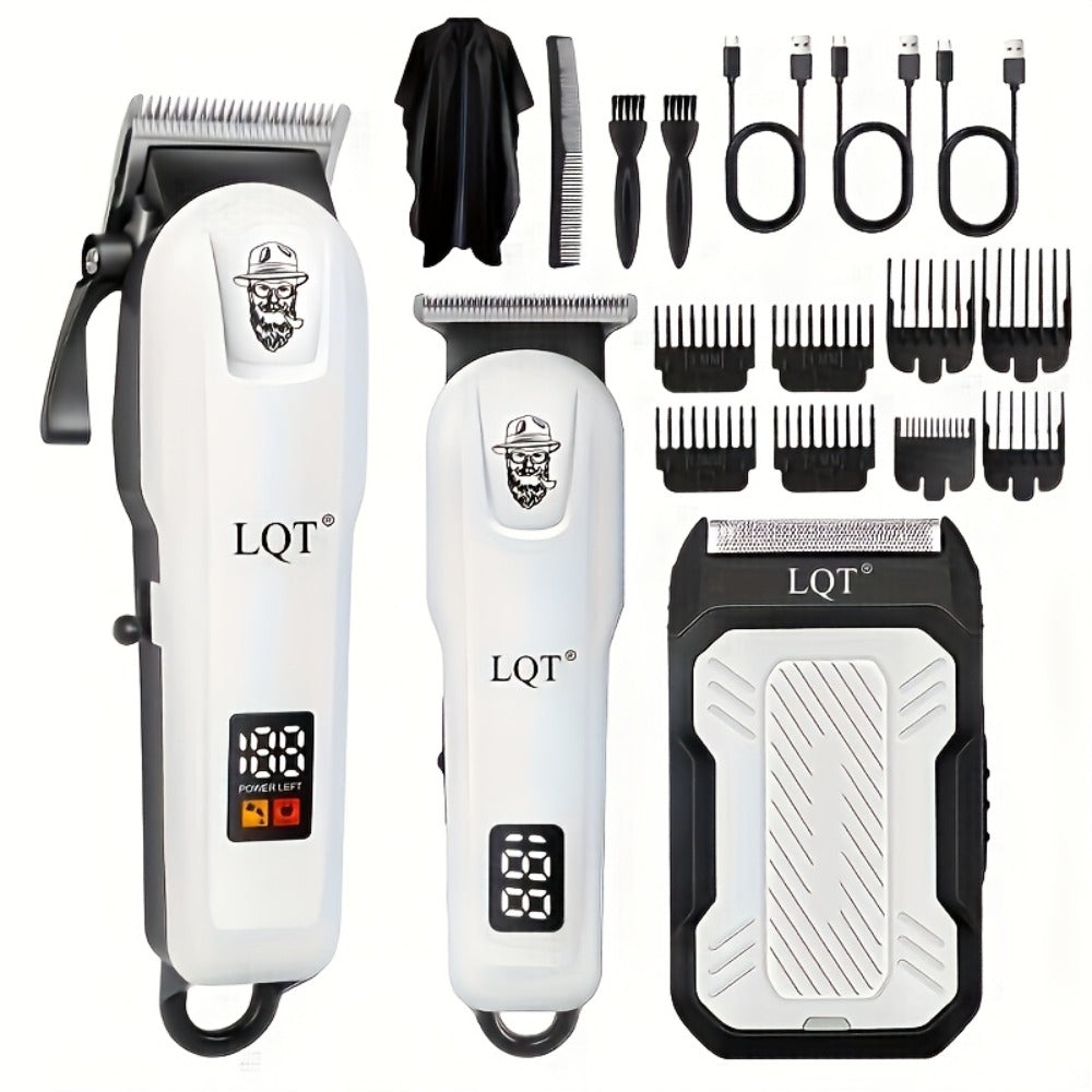 Electric Hair Clipper Set for Men - Professional Cordless Hair Trimmer Kit with Hairdressing Tools, Portable Shaver, Home Barber Set, Gift for Him