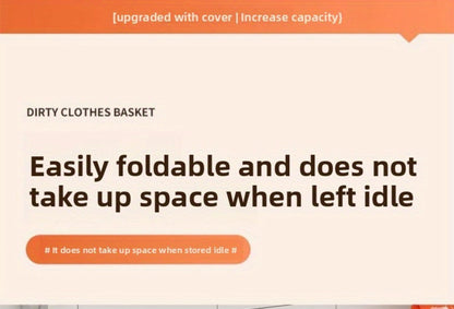Large Gray Wall-Mounted Foldable Laundry Hamper with Lid for Bedrooms, Bathrooms and Living Rooms