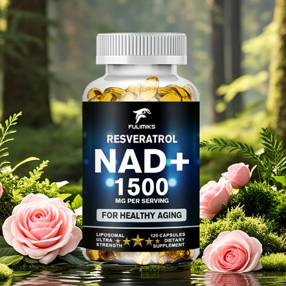 Dietary Supplement NAD+ Formula with Nicotinamide Riboside and Resveratrol Capsules, 120 Count