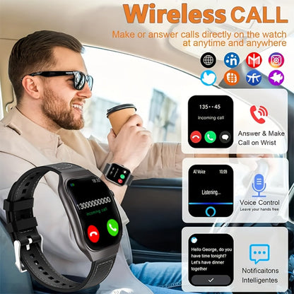 Smartwatch 2.01 Inch Curved Screen with Mini Games, Voice Assistant and 100+ Sport Modes in Three Colors