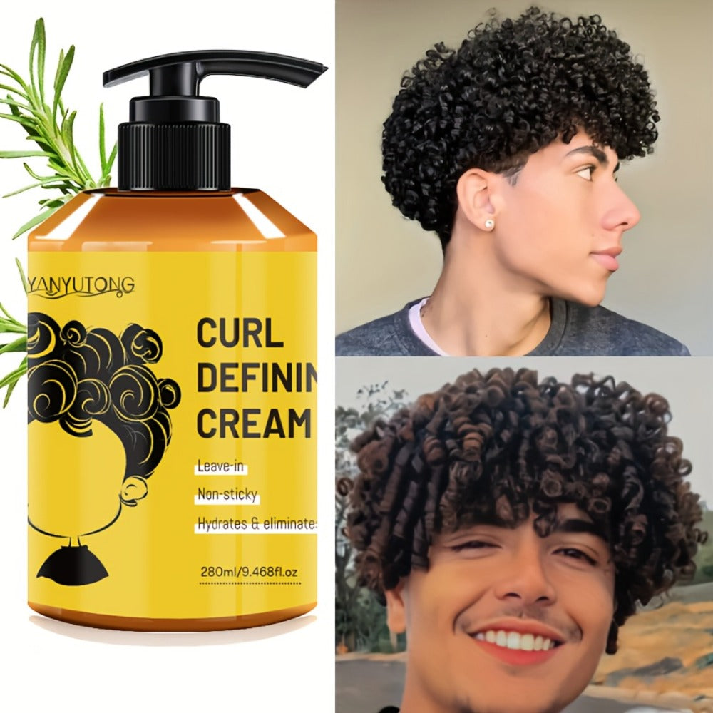 Curl Defining Cream with Argan Oil 280ml - Anti Frizz Moisturizing Long Lasting Hold Non-Greasy Hair Styling Cream for Wavy Curly Straight Hair Women Men Salon Quality Hairstyle