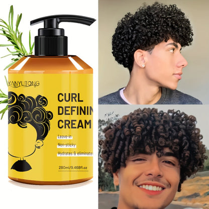 Curl Defining Cream with Argan Oil 280ml - Anti Frizz Moisturizing Long Lasting Hold Non-Greasy Hair Styling Cream for Wavy Curly Straight Hair Women Men Salon Quality Hairstyle
