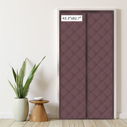Quilted Magnetic Door Curtain in Grey or Brown with Six Exact Widths and 82.7-Inch Listed Length