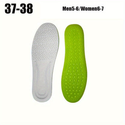 Four-Pair Green Honeycomb Foam Shoe Inserts with Trim Guide and Five EU Size Options from 35 to 46
