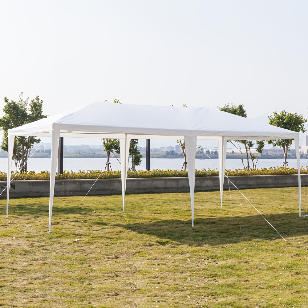 White Open-Sided Canopy Tent in 10x20ft or 10x30ft Sizes with Ropes, Stakes and No Sidewalls