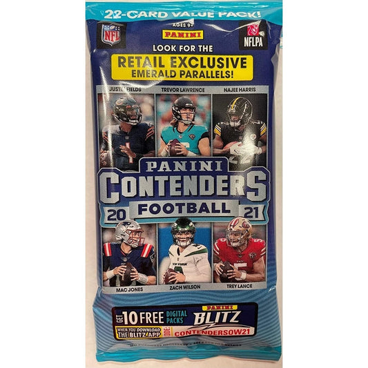 Sports Trading Cards, 2021 Panini Contenders Football Value Pack with 22 Cards in One Retail Pack