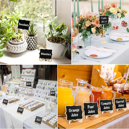 Mini Chalkboard Sign Party Supplies Pack with 20 Easel-Backed Buffet Labels in Two Heights