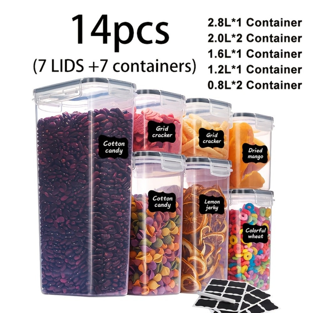 Pantry Jar Food Storage Organizer with Flip-Top Lids, Dishwasher-Safe Plastic and Six Set Sizes