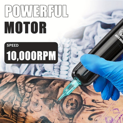 Tattoo Machine Kit Neebol Wireless Pen with Screen Display, 10 Cartridges, 7 Inks and Four Color or Pro Options