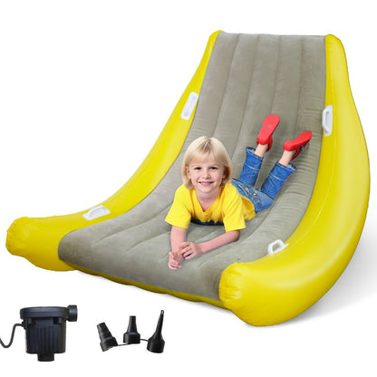 Portable Inflatable Sofa with Pump No Assembly Required Indoor Outdoor Folding Chair Bed Camping Backyard Patio Lightweight PVC Spot Clean Adults Kids Gift