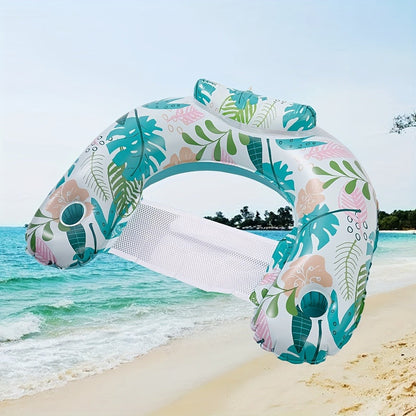 Pool Float Noodle Sling Chair Three-Pack with Mesh Center, Inflatable Side Bolsters and Cup Holder