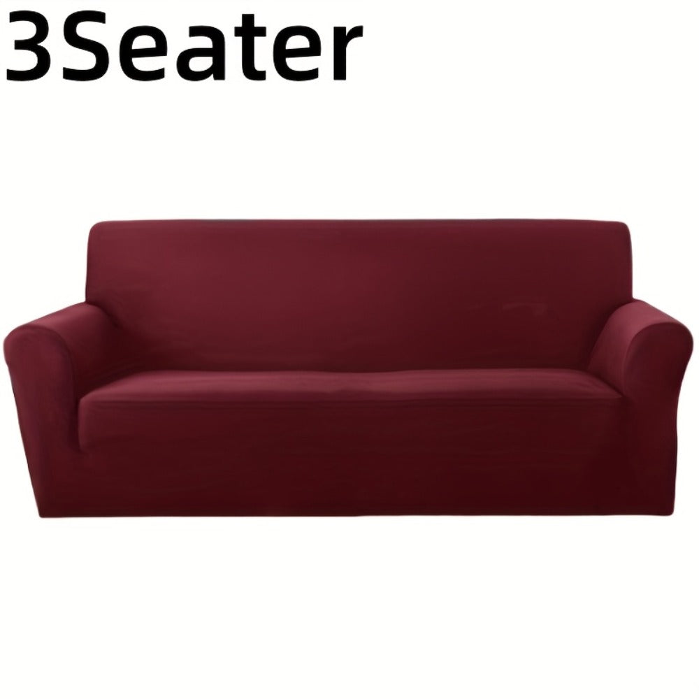 Sofa Cover Elastic Anti-Slip Stretch Slipcover for 1, 2, 3 or 4-Seater Sofas in Seven Solid Colors