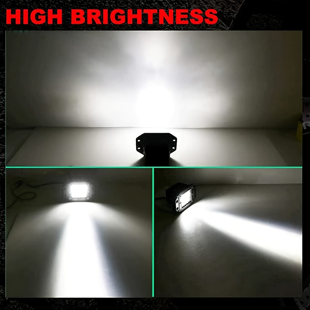 LED Pods 5 Inch 40W Flush Mount Off Road Work Lights - 2 Pack 12V 24V Spot Flood Combo Driving Lights for Truck SUV ATV Jeep 4x4 Pickup, Waterproof LED Light Bar Pods