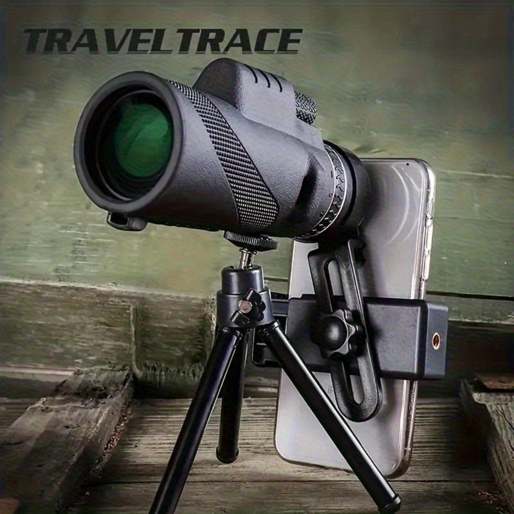 10x42 Monocular Telescope with Smartphone Adapter, Tripod and Black or Green Checkout Options