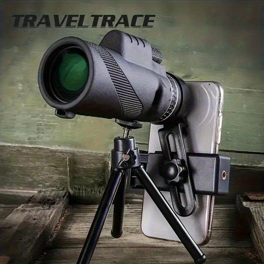 10x42 Monocular Telescope for Adults with Smartphone Adapter & Tripod | HD FMC Lens, Waterproof, Portable Handheld for Bird Watching, Hiking, Hunting, Camping, Concerts, Sports Events & Travel